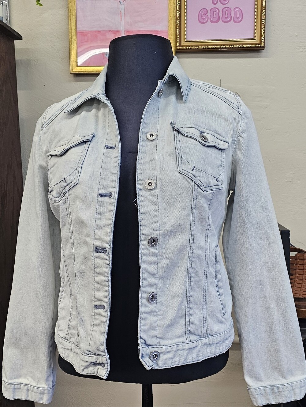 Chico's Light Wash Denim Jacket - Women's Light Blue Casual Jacket